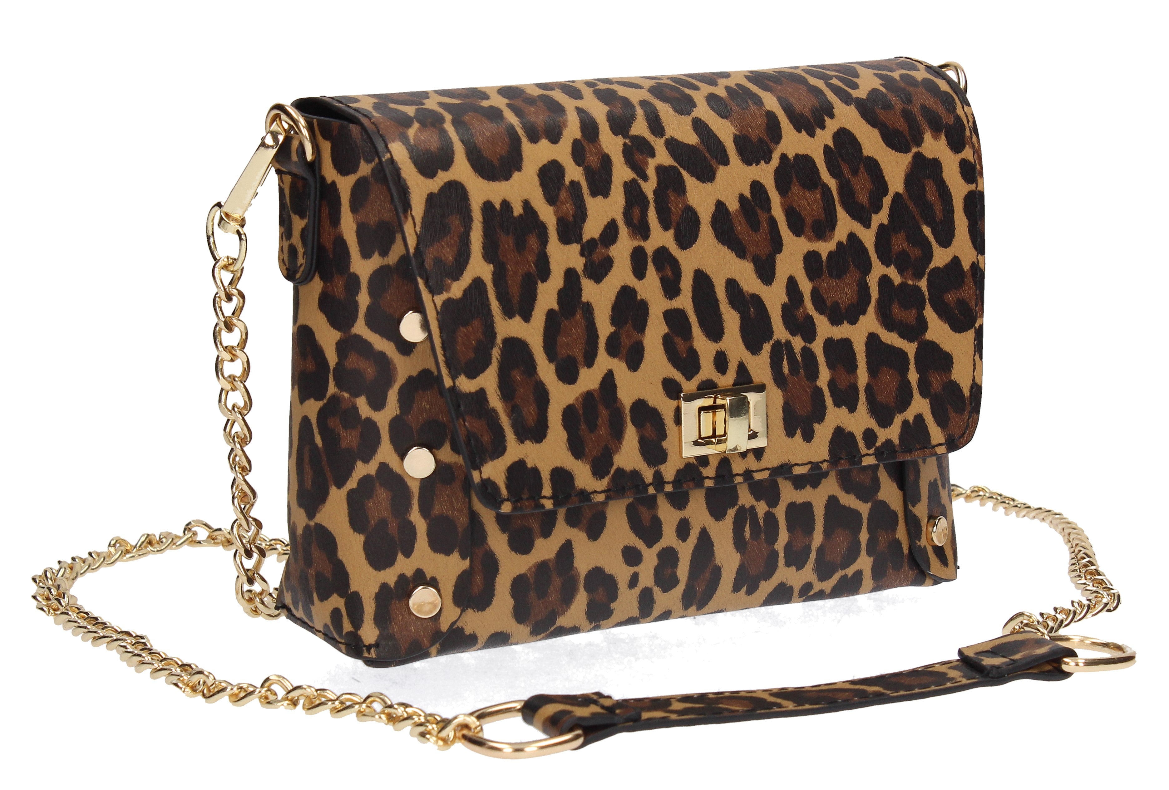 Leopard Print PU Leather Sling Bag