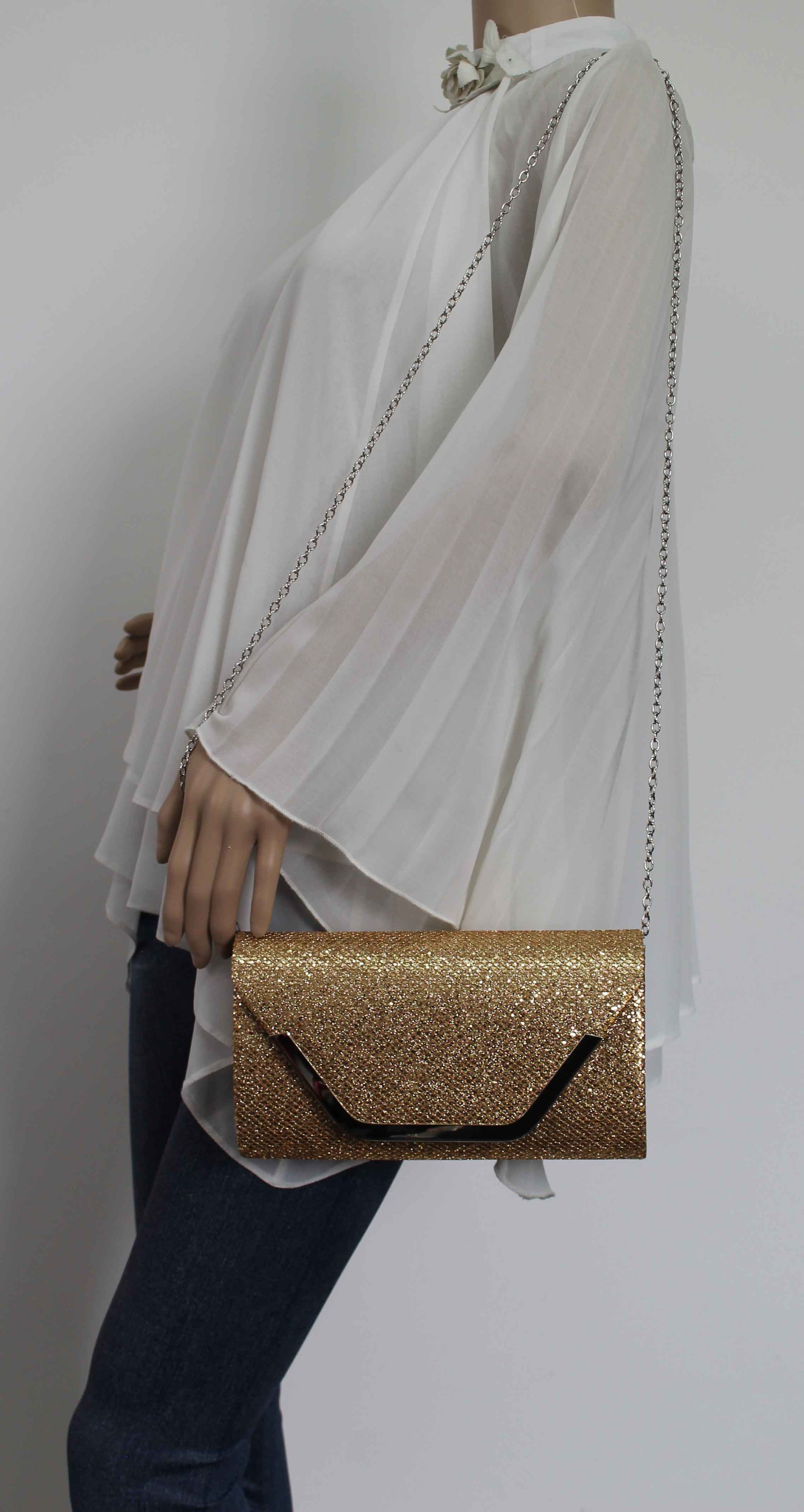 SWANKYSWANS Kamila Clutch Bag Gold Cute Cheap Clutch Bag For Weddings School and Work