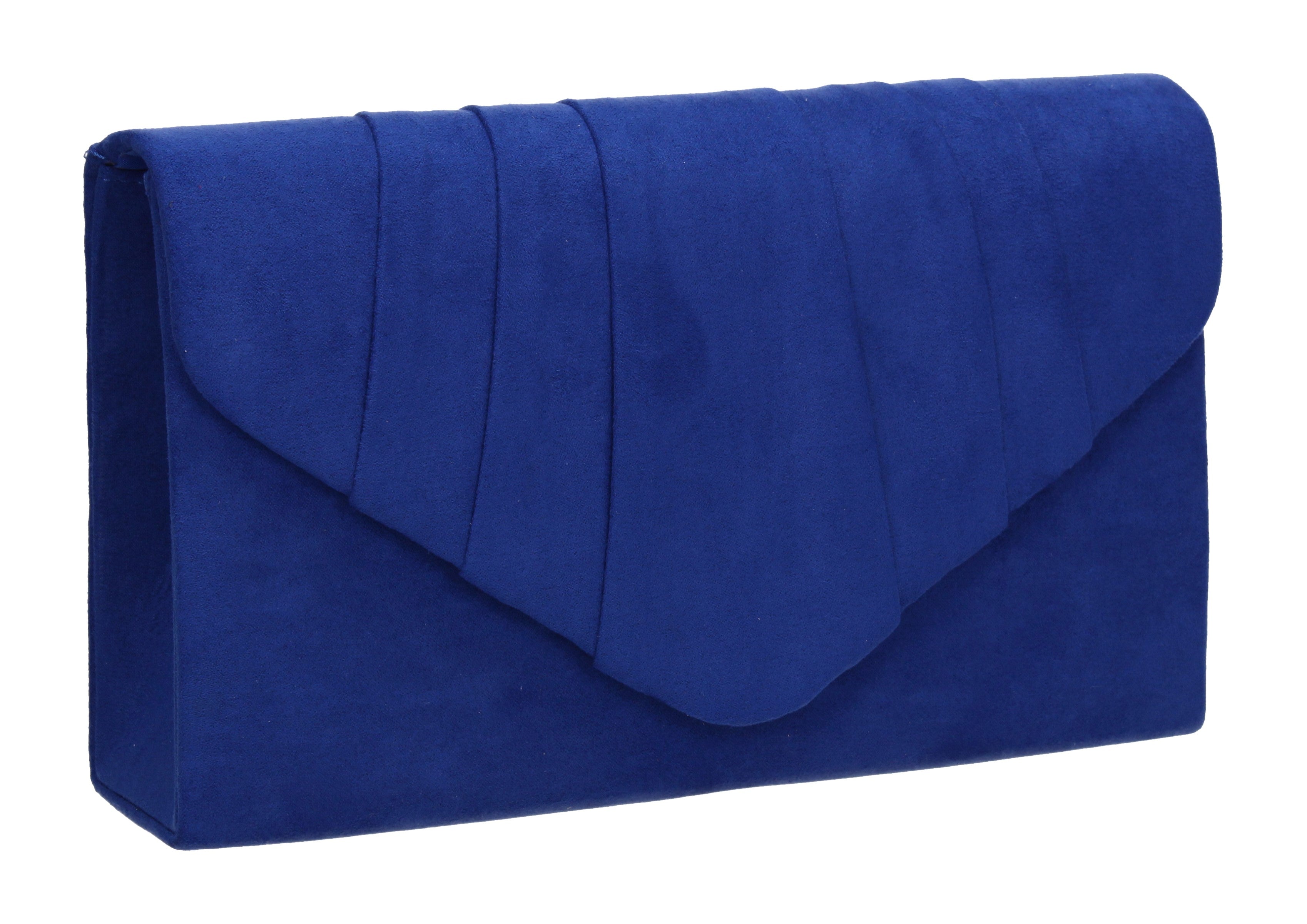 Suedette Flat Fold Clutch Bag Blue  Clutch bags  Accessorize Global