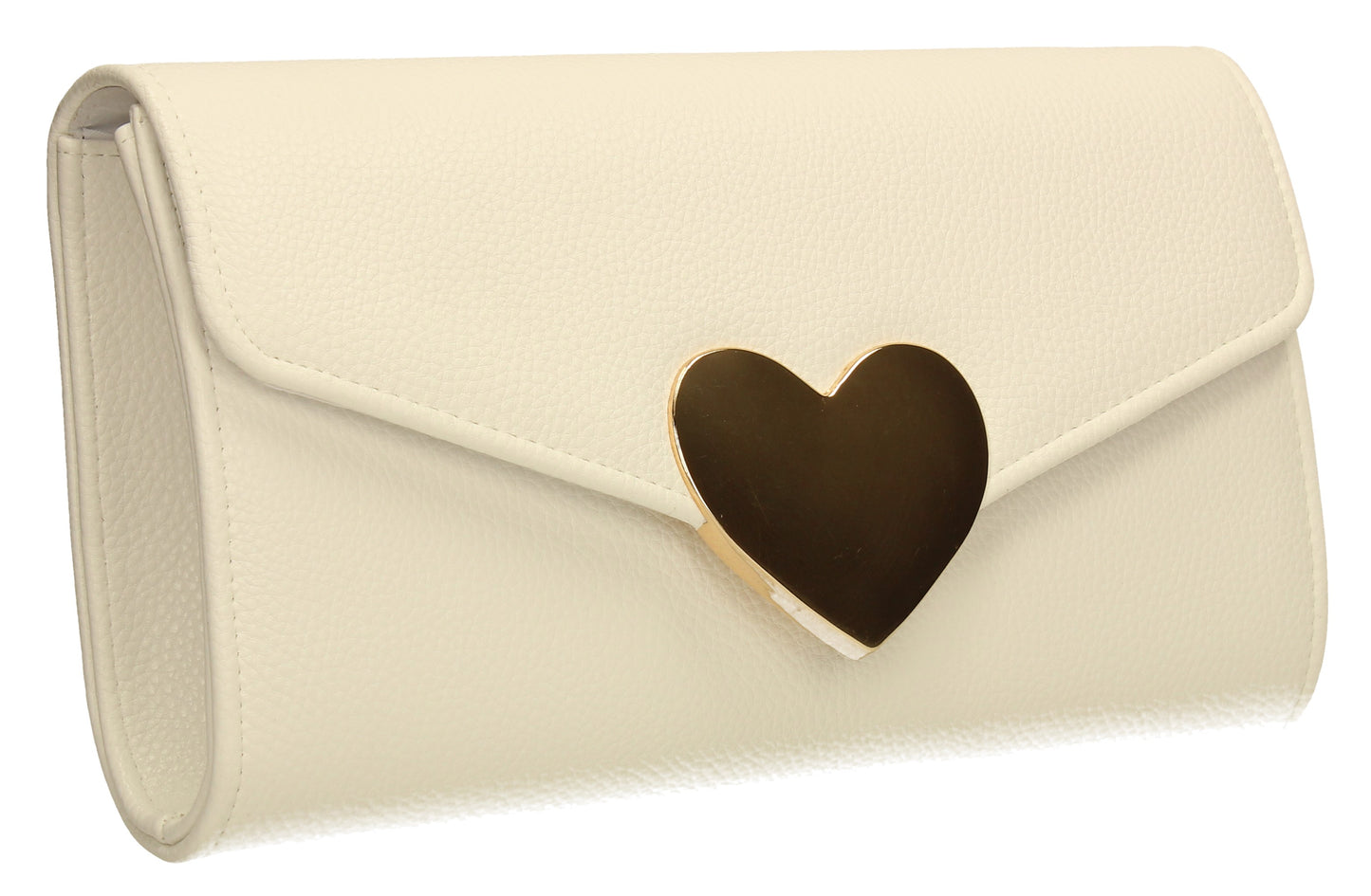 SWANKYSWANS Corrie Heart Clutch Bag White Cute Cheap Clutch Bag For Weddings School and Work