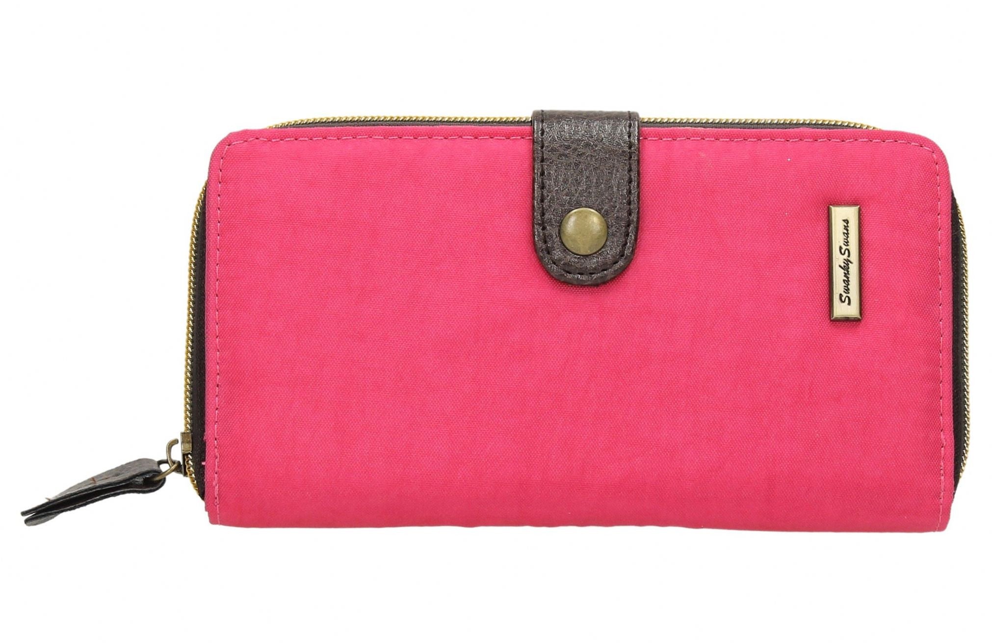 riley nylon womens long flip wallet purse fuschia pink 1596 p